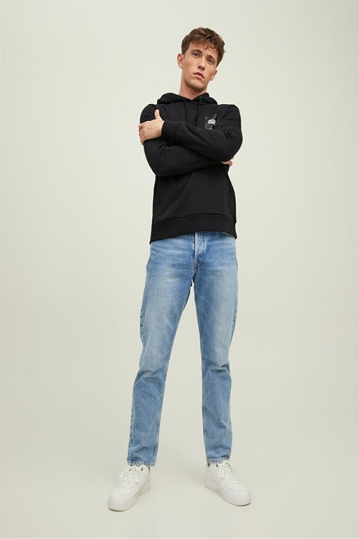 سویشرت مردانه راسته آستین بلند | جک اند جونز Jack & Jones 12213245-Black - تصویر 3