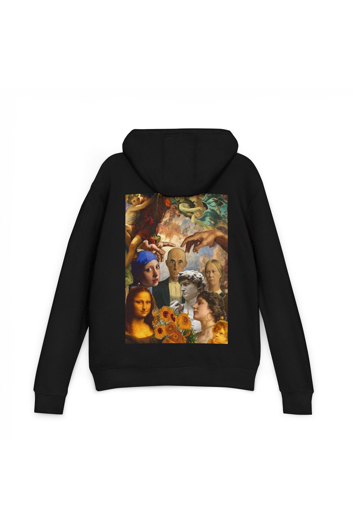 FALAVİ  Ünlü Tablolar Kolaj Siyah Sweatshirt - Görsel 2