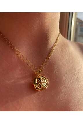 ELZEMORA Ay Güneş Çelik Çift Kolyesi