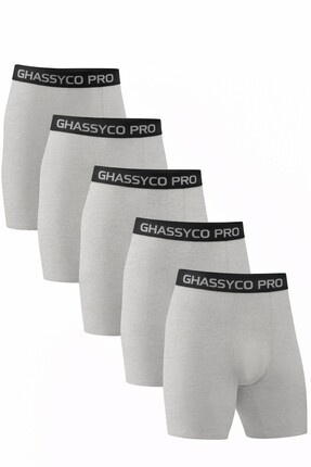 Ghassy Co Erkek Pamuklu Likralı Spor Boxer 5'li Set Yumuşak Dokulu ve Rahat K...