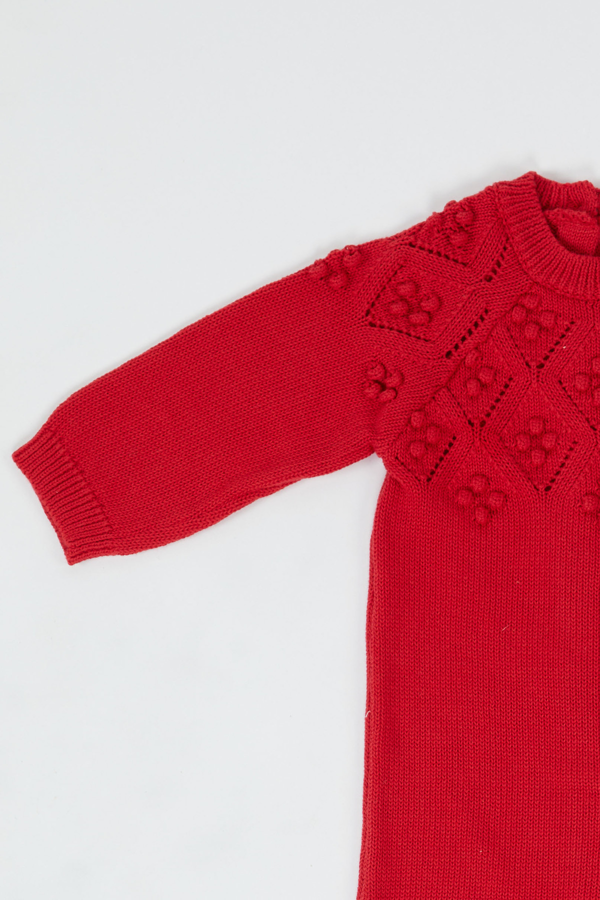 KUEZA KIDS Bebek %100 Pamuk Ajurlu Desenli Uzun Kollu Triko Örme Tulum (1-18 Ay) fotoğrafı 7 (önizleme)