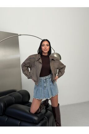 Stone Velour Süet Ceket