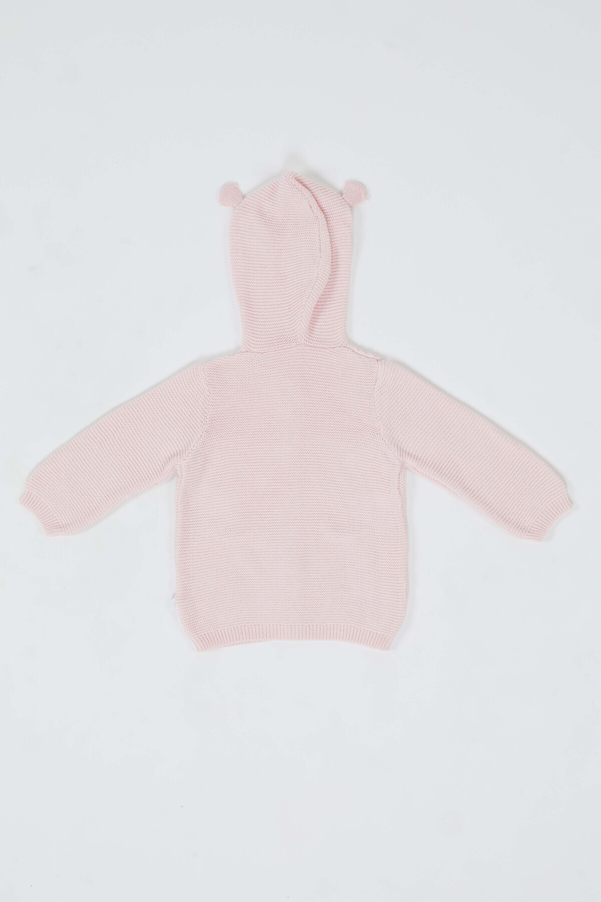 KUEZA KIDS Bebek & Çocuk Kapüşonlu Kulaklı Düğmeli Cepli Pamuklu Triko Hırka fotoğrafı 7 (önizleme)