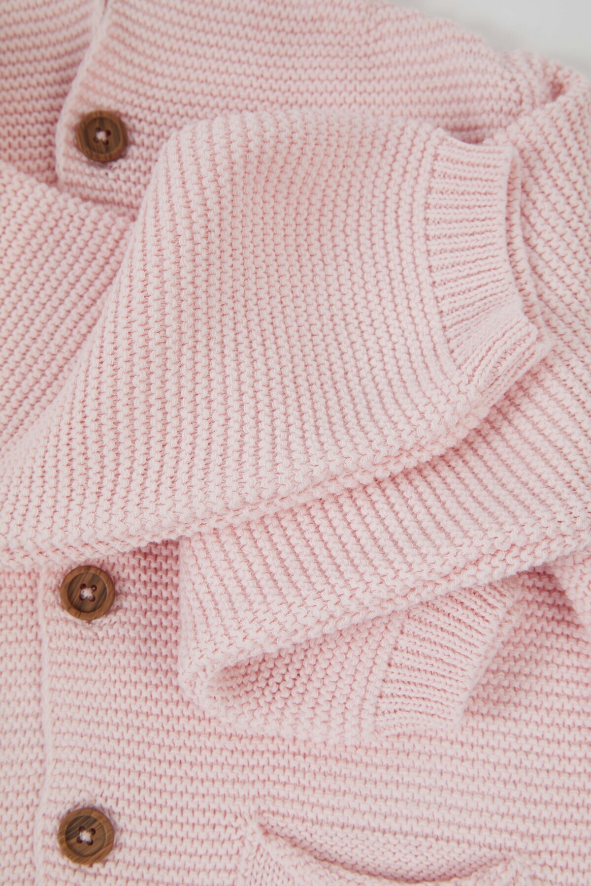 KUEZA KIDS Bebek & Çocuk Kapüşonlu Kulaklı Düğmeli Cepli Pamuklu Triko Hırka fotoğrafı 3 (önizleme)