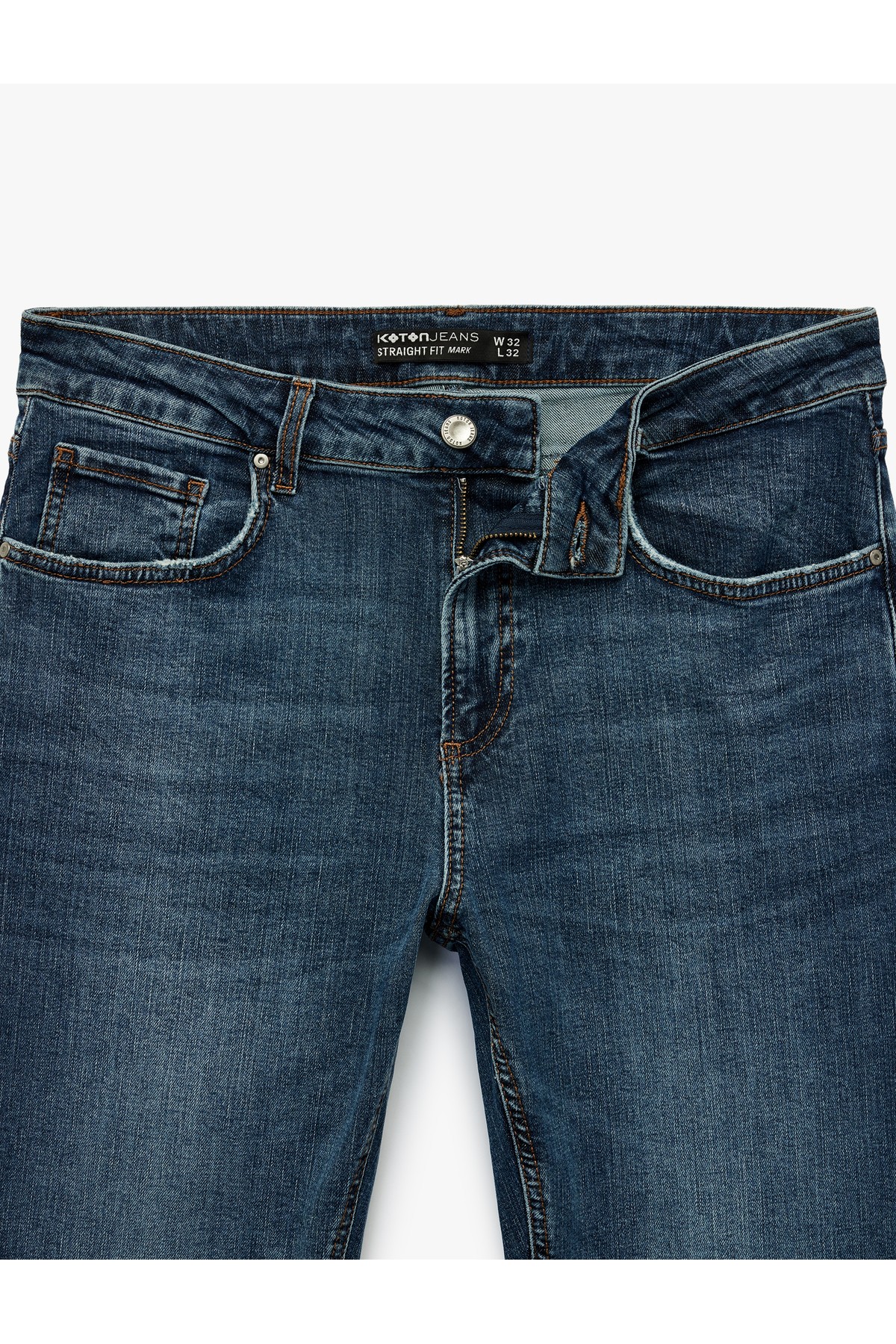 Koton Pamuklu Normal Bel Straight Fit Jean Pantolon - Mark Jean görsel 7