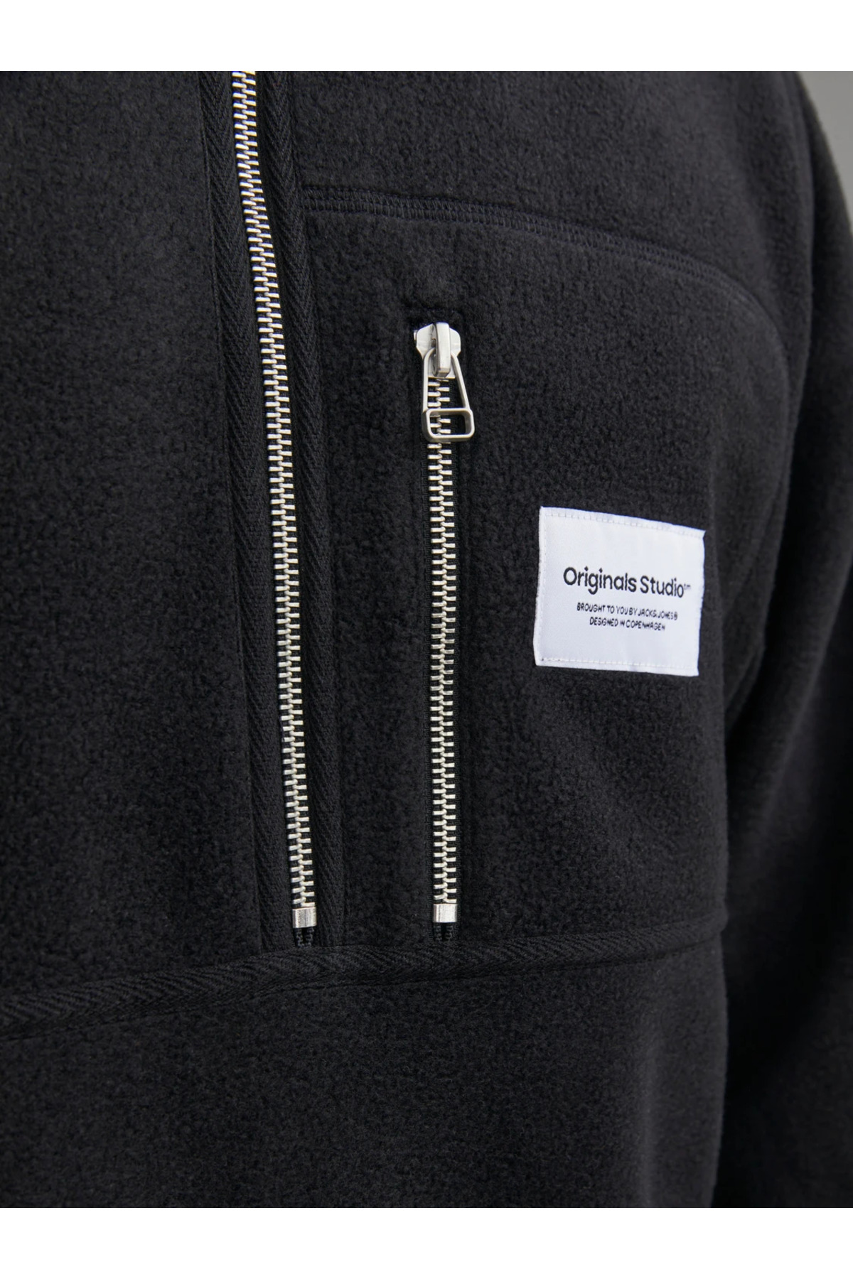 Jack & Jones Jack&Jones Fermuarlı Rahat Kesim Siyah Erkek Polar 12241780 görsel 8