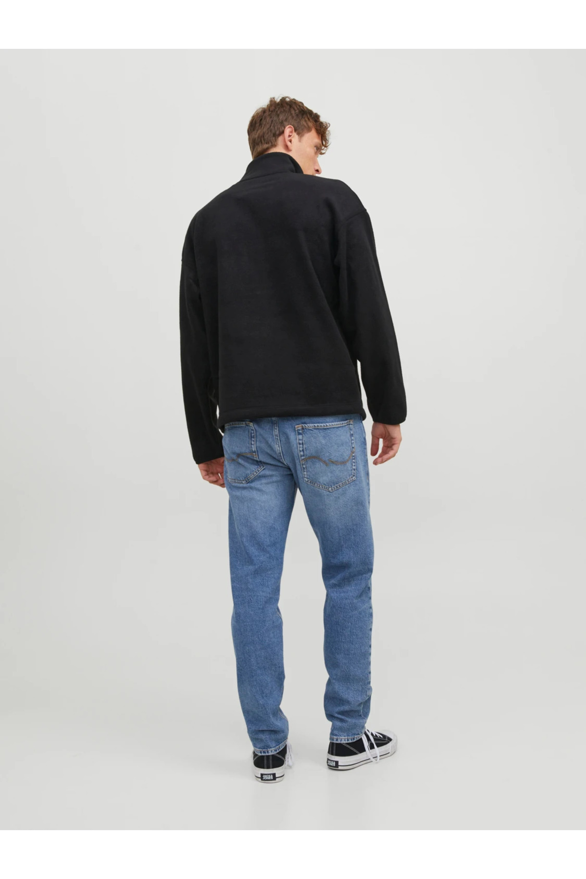 Jack & Jones Jack&Jones Fermuarlı Rahat Kesim Siyah Erkek Polar 12241780 görsel 5