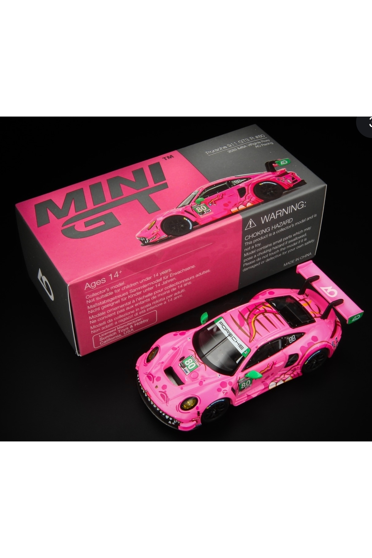 mini gt ROXY PORCHE 911 GT3 R //872 (Yeşil Dikiz Aynalı Eski çıkan
