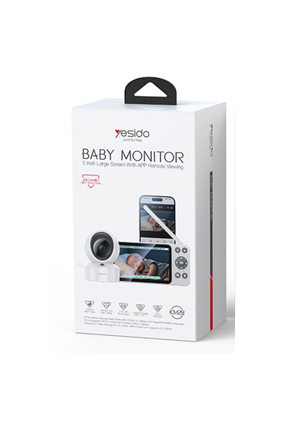 Yesido KM28 Ağlama Tespit ve Gece Görüş Özellikli 1080P Wifi Monitörlü Akıllı Bebek Takip Kamerası fotoğrafı 6 (önizleme)