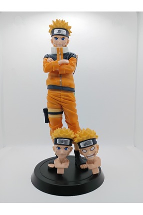 SenpaiSan Anime Karakter Figürü – 3 Kafalı Değiştirilebilir Model 25 cm