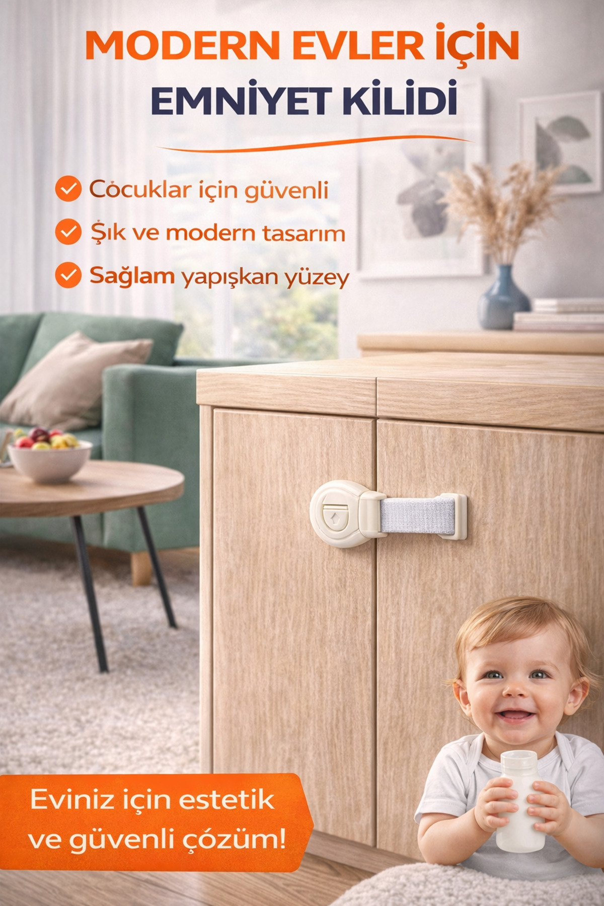 HGROUP Çocuk Güvenlik Dolap ve Çekmece Kilidi - Çok Amaçlı Bebek ve Çocuk İçin Emniyet Güvenlik Aparatı fotoğrafı 3 (önizleme)
