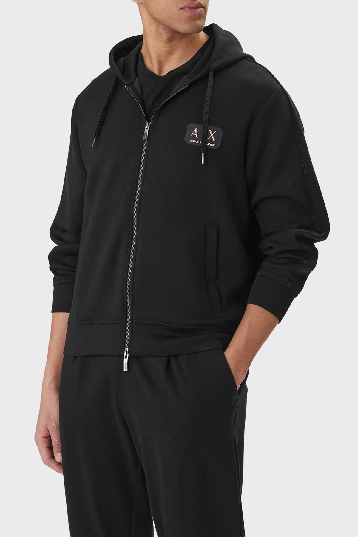 آرمانی اکسچنج سویشرت مردانه زیپ‌دار کلاه‌دار با طرح لوگو معمولی، مدل SWEAT XM001770 AF19936 UC001