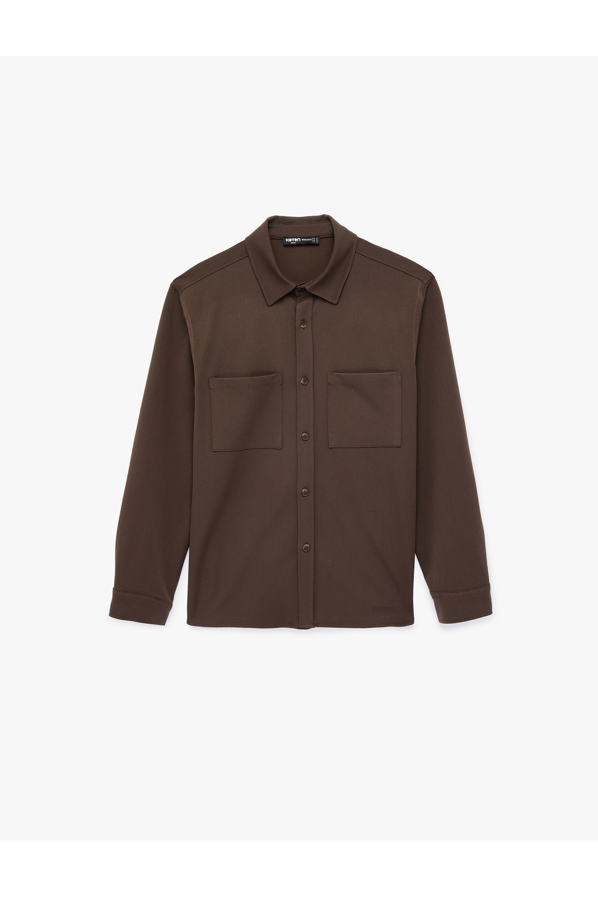 کوتون پیراهن یقه کلاسیک آستین بلند معمولی فیت با جیب