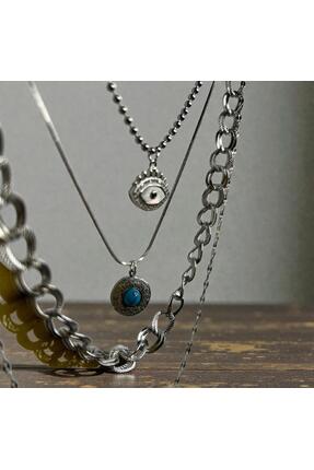 Store Kadın Çelik Kolye Takım