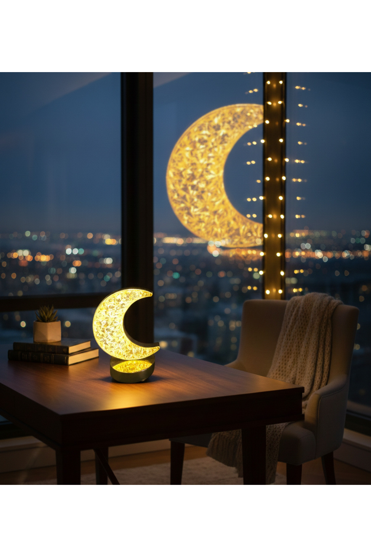 Decorative Moonlight Crescent Table Lamp