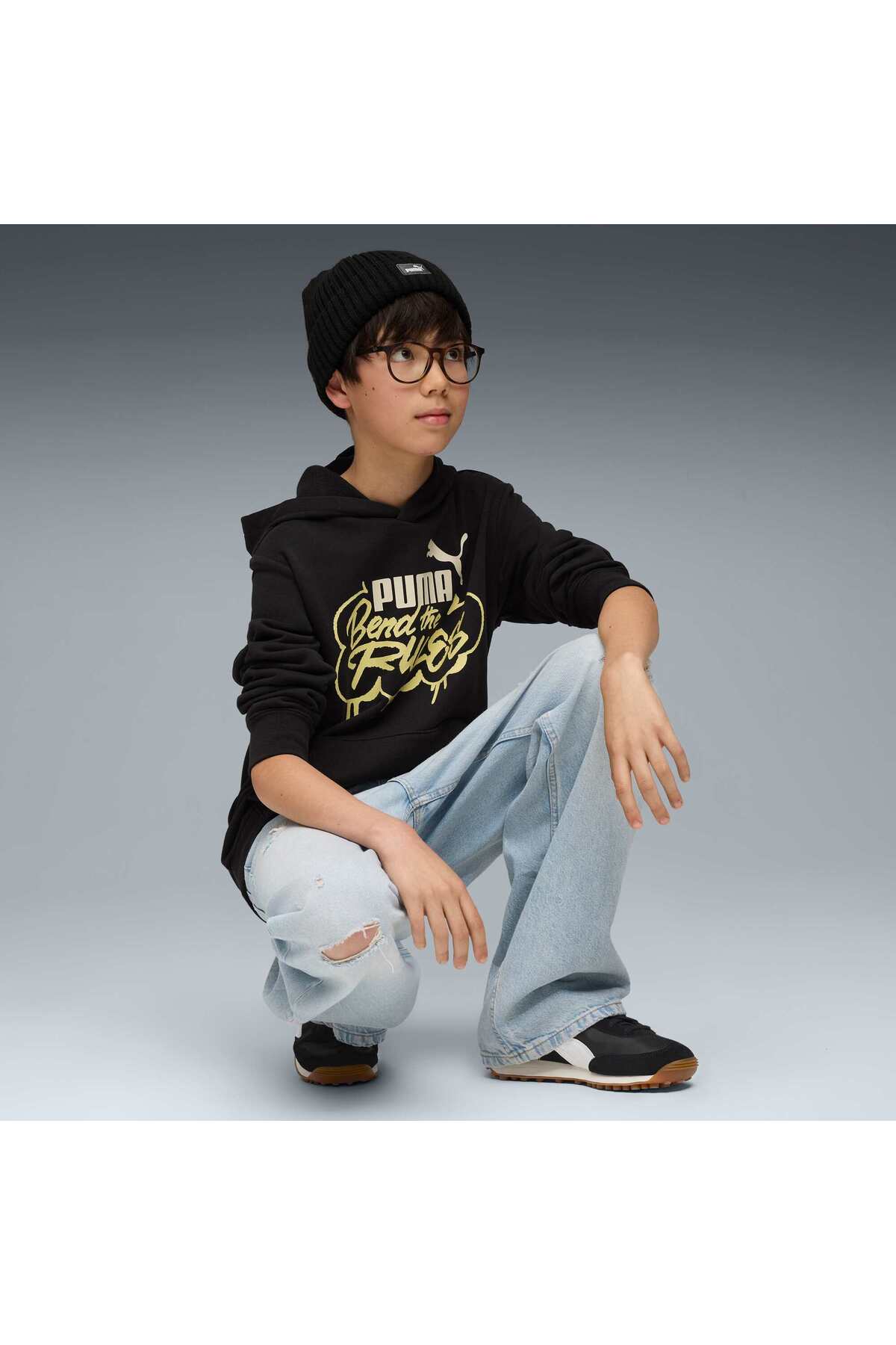 Puma MID90s Genç Kapüşonlu SWEATSHIRT görsel 2
