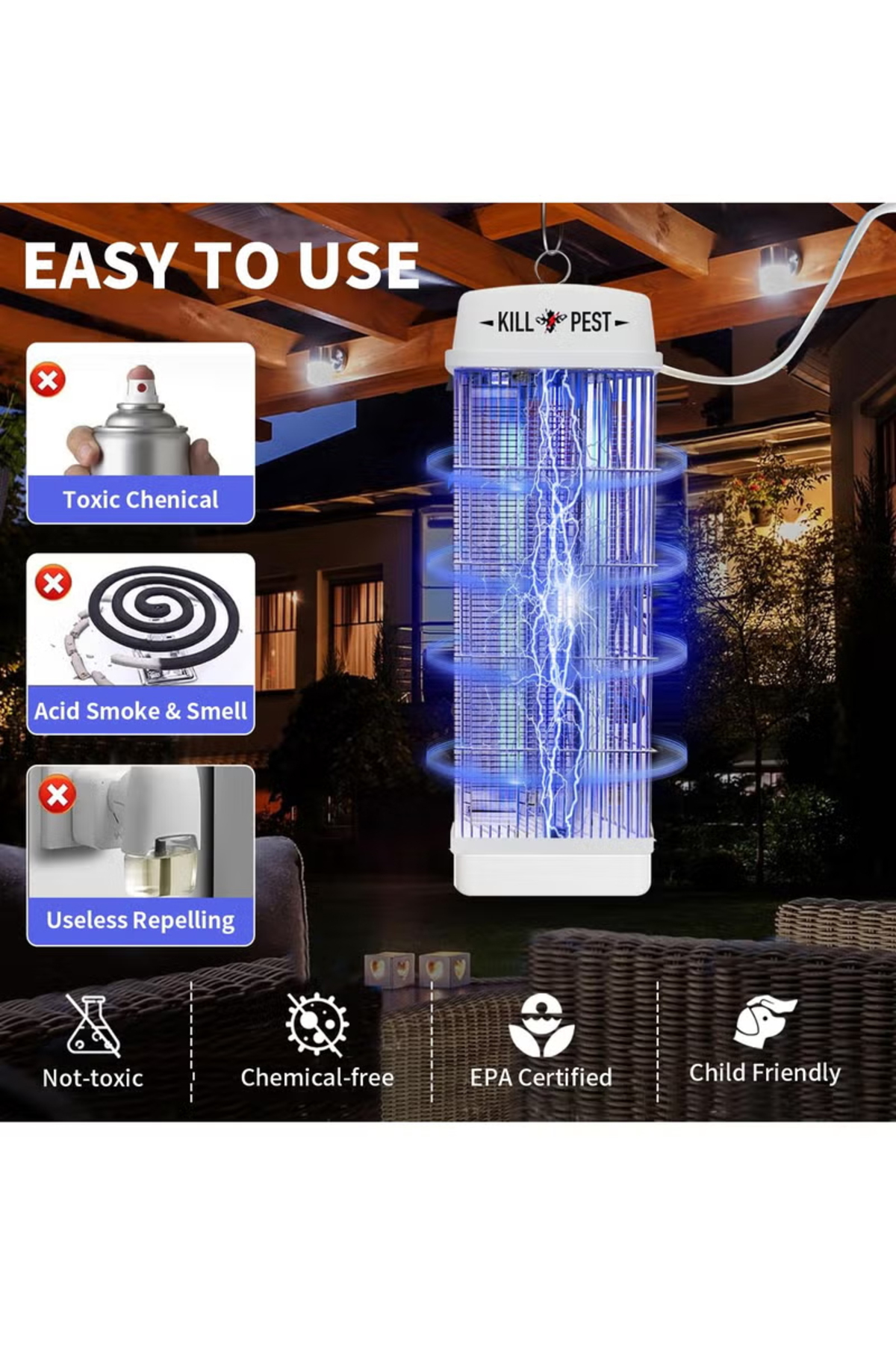 قاتل البعوض، جهاز صاعق الحشرات الكهربائي بقوة 30 و...