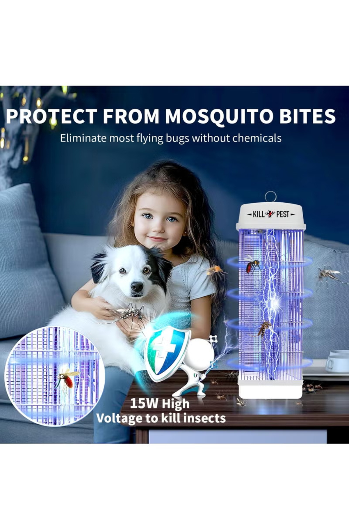 قاتل البعوض، جهاز صاعق الحشرات الكهربائي بقوة 30 و...