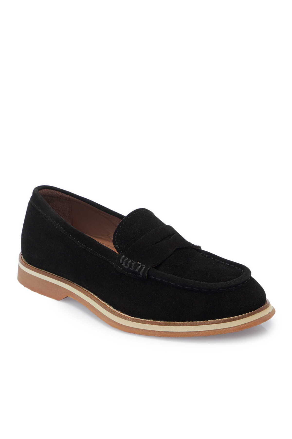 Tergan Siyah Hakiki Süet Deri Erkek Loafer - E25I1AY57308-A01 görsel 2