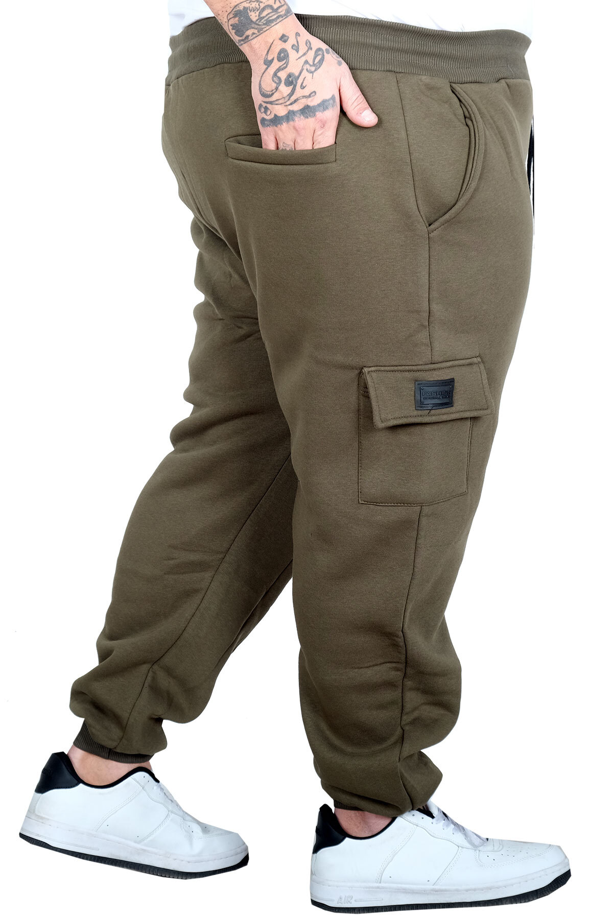ModeXL Mode XL Büyük Beden Erkek 3 İp Kargo Cepli Eşofman Altı 20584 HAKİ görsel 3