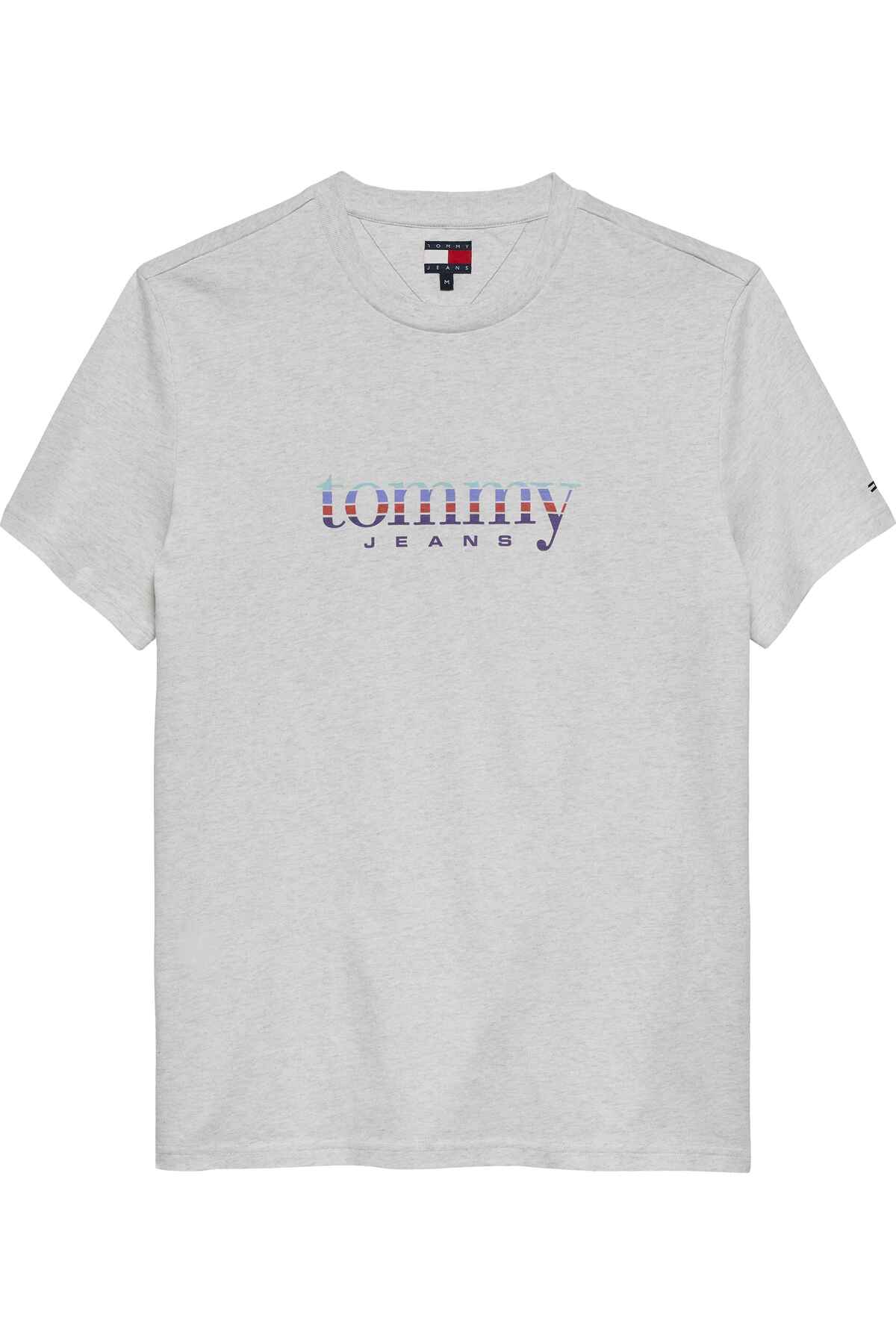 تامی هیلفیگر تی شرت مردانه طرح لوگو طرح دار نخی یقه گرد شیک - سفید