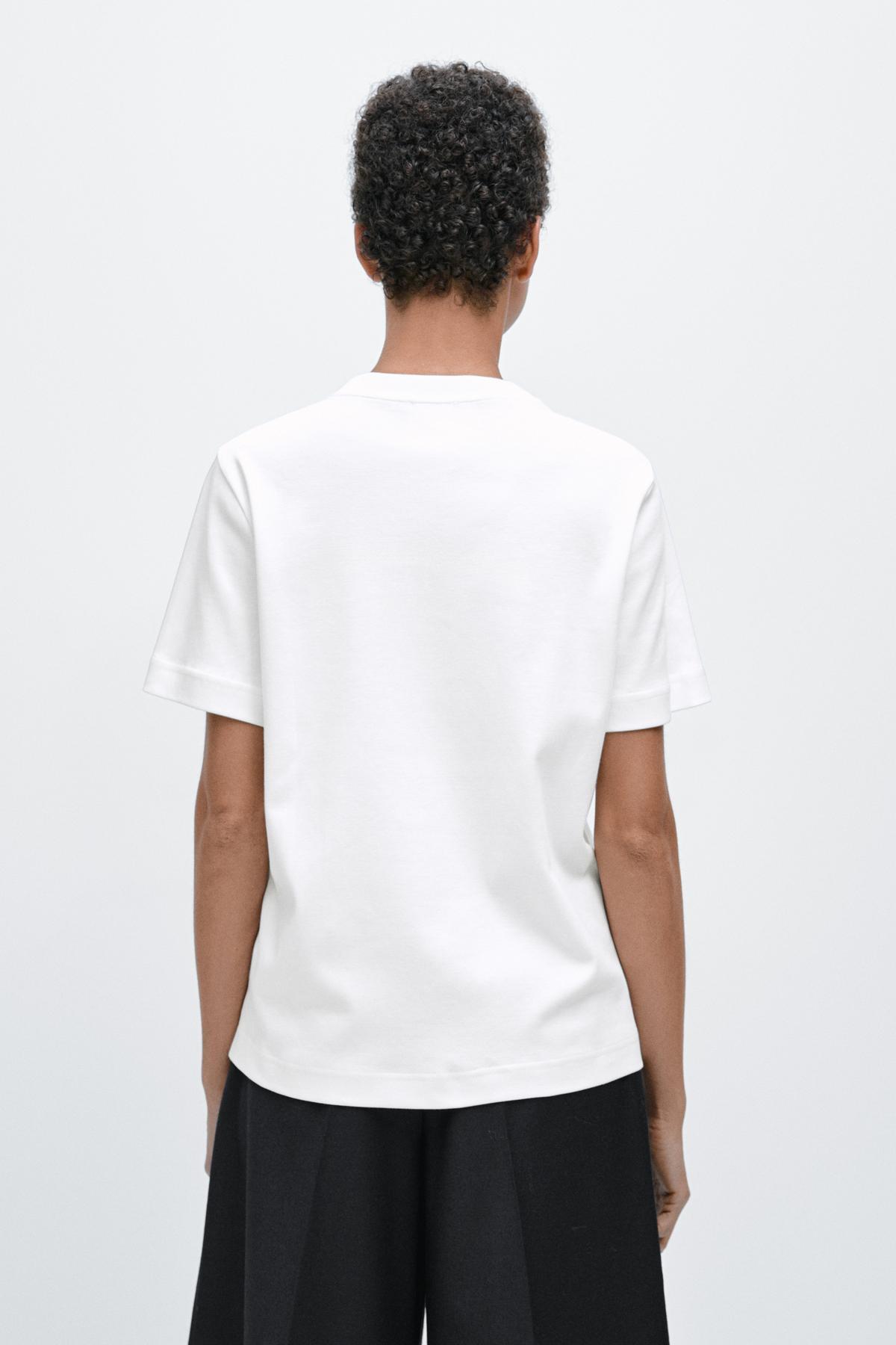 Massimo Dutti  %100 pamuklu ve kısa kollu t-shirt - Görsel 4