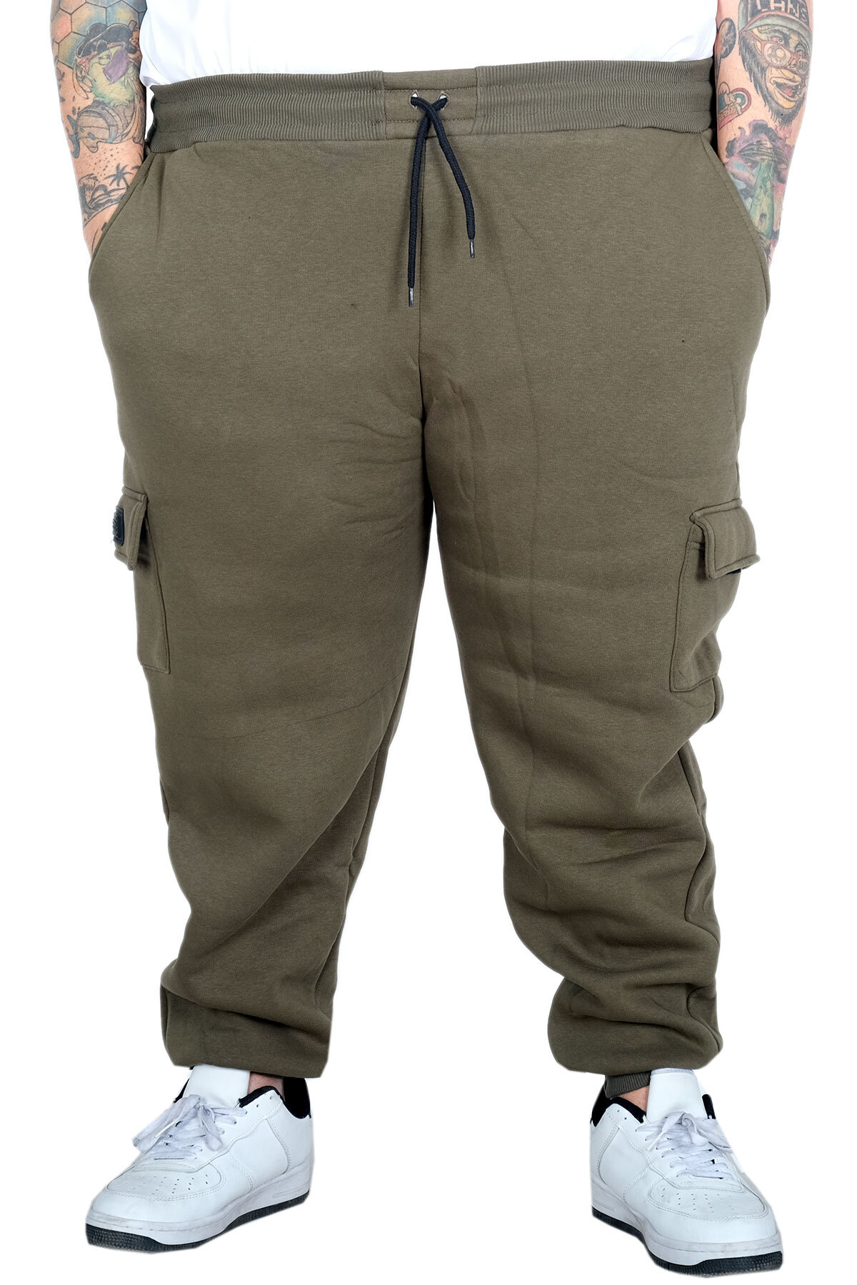 ModeXL Mode XL Büyük Beden Erkek 3 İp Kargo Cepli Eşofman Altı 20584 HAKİ