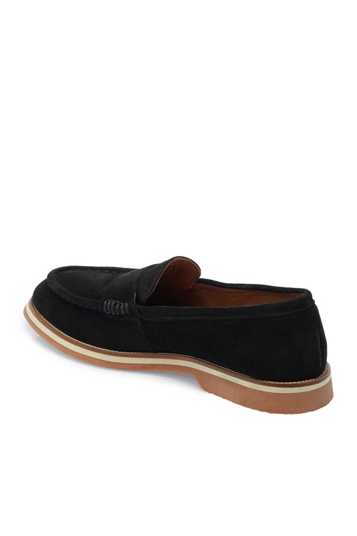 Tergan Siyah Hakiki Süet Deri Erkek Loafer - E25I1AY57308-A01 görsel 3