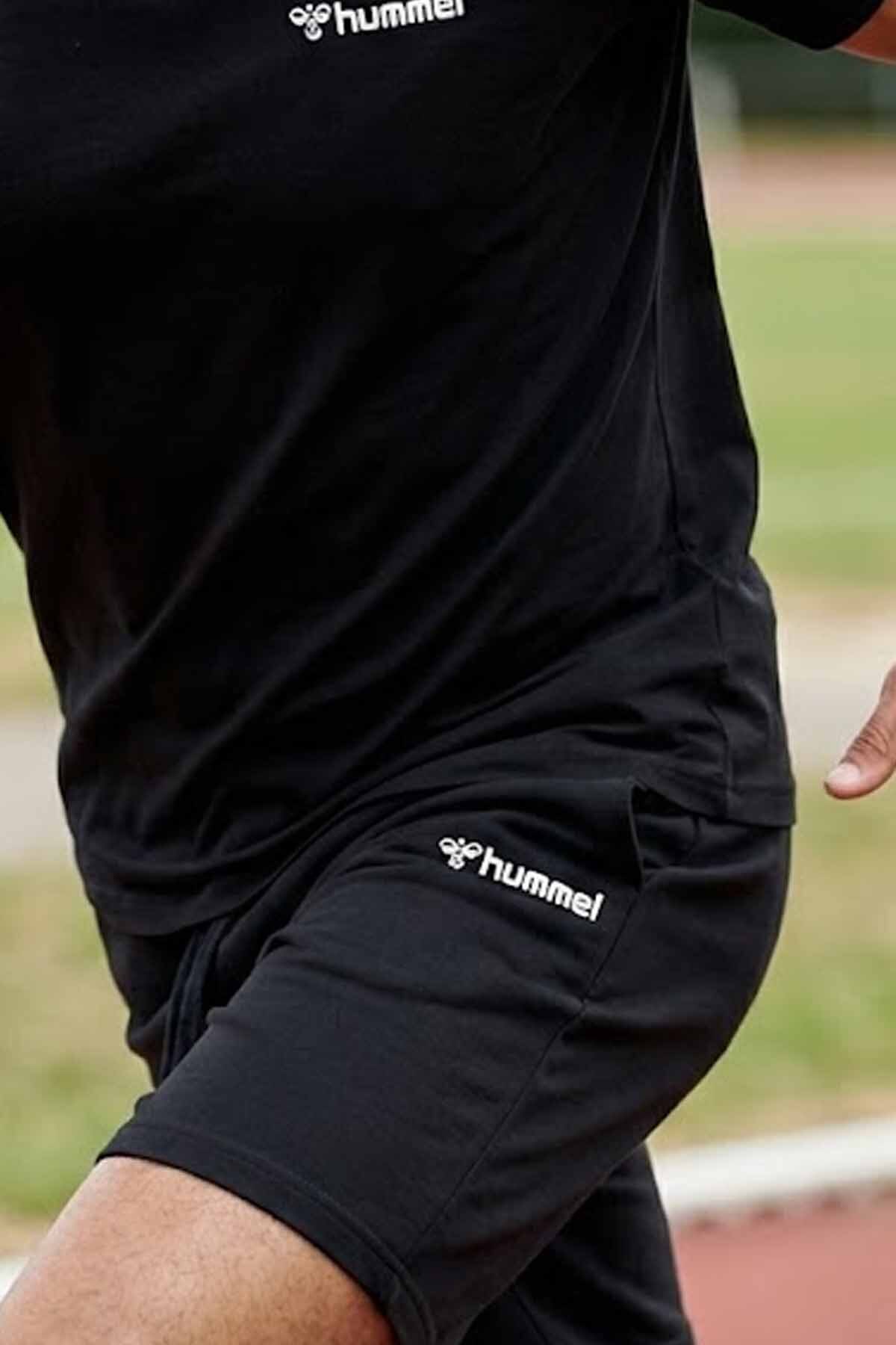 hummel  Erkek Siyah Şort %100 Pamuklu HML Logo - Görsel 4