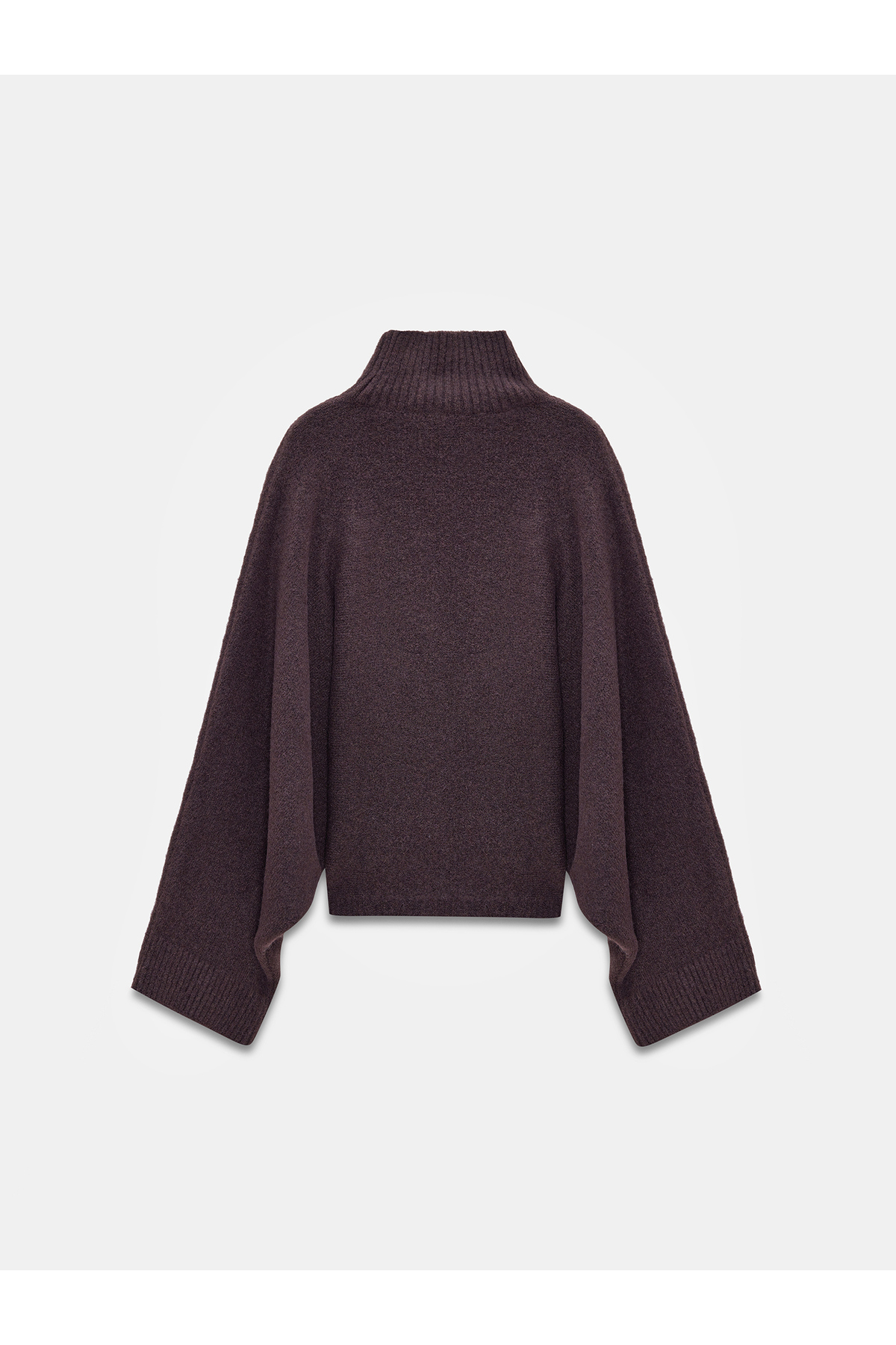 Dilvin  10817 Yün Karışımlı Yarasa Kol Kazak-Koyu Kahve - Görsel 6