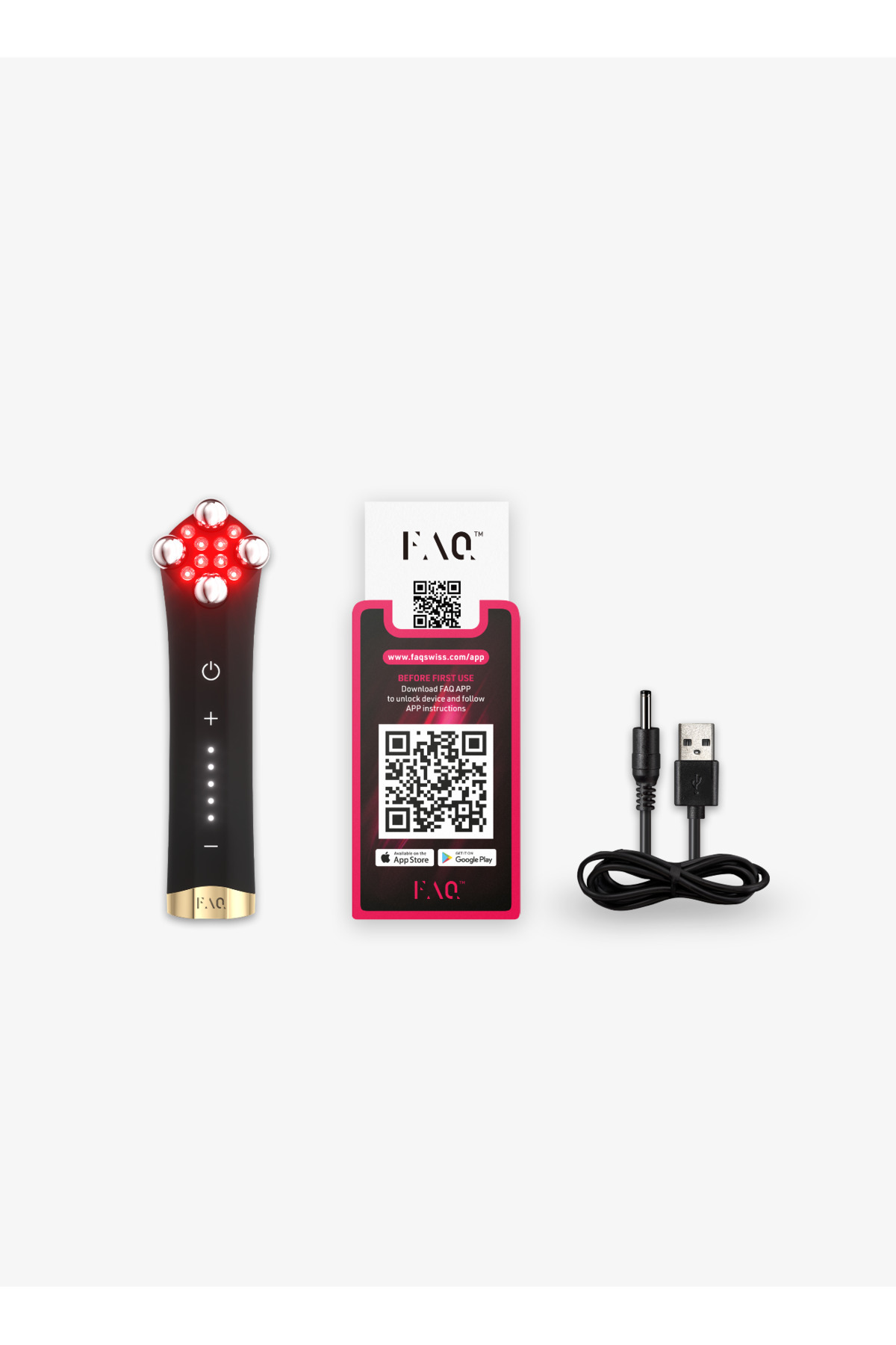 FAQ™ 402 Çift Mikro Akımlı LED'li Sıkılaştırma Cihazı — مشکی F0518 — تصویر 3 از 7