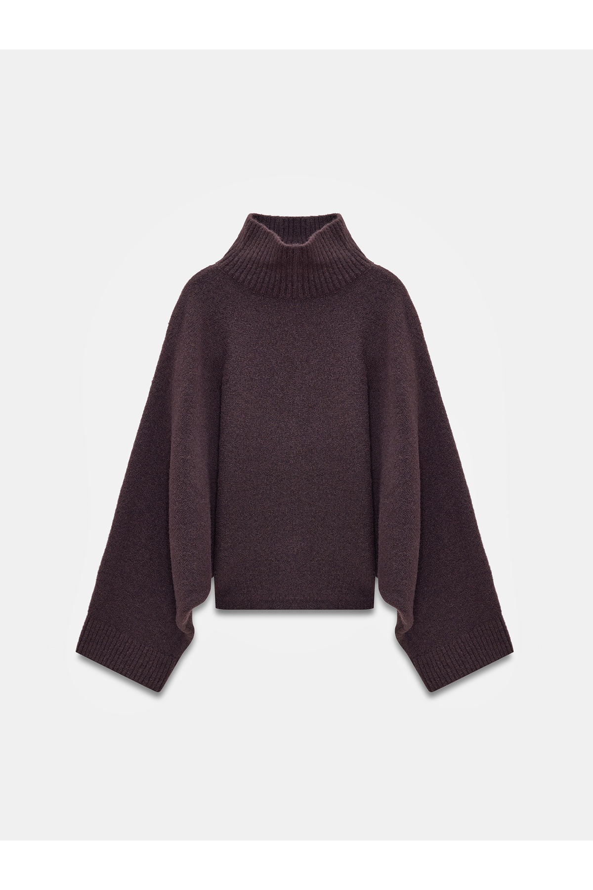 Dilvin  10817 Yün Karışımlı Yarasa Kol Kazak-Koyu Kahve - Görsel 5
