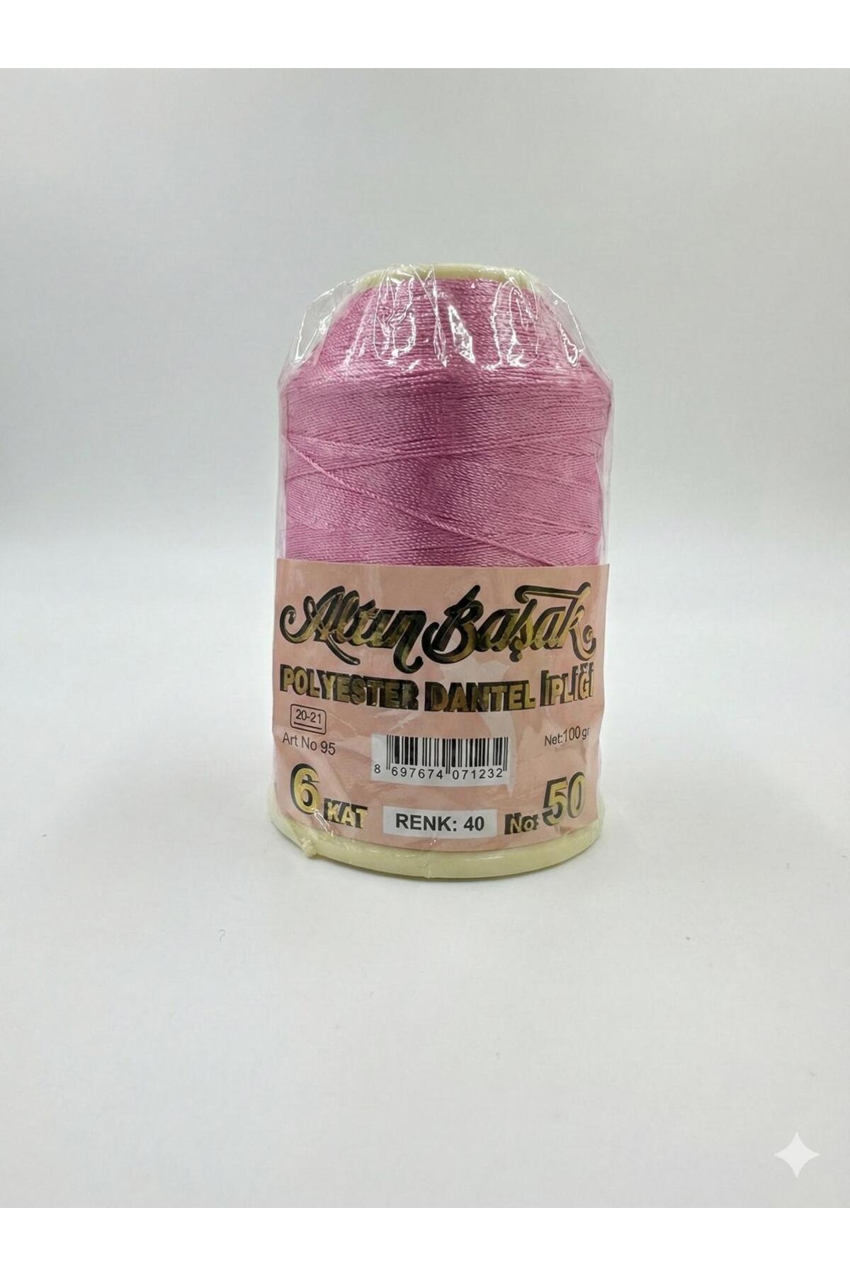 Golden Spike Polyester Lace Yarn 6 layers 100 Gr NO:50 COLOR NO:40 Pink