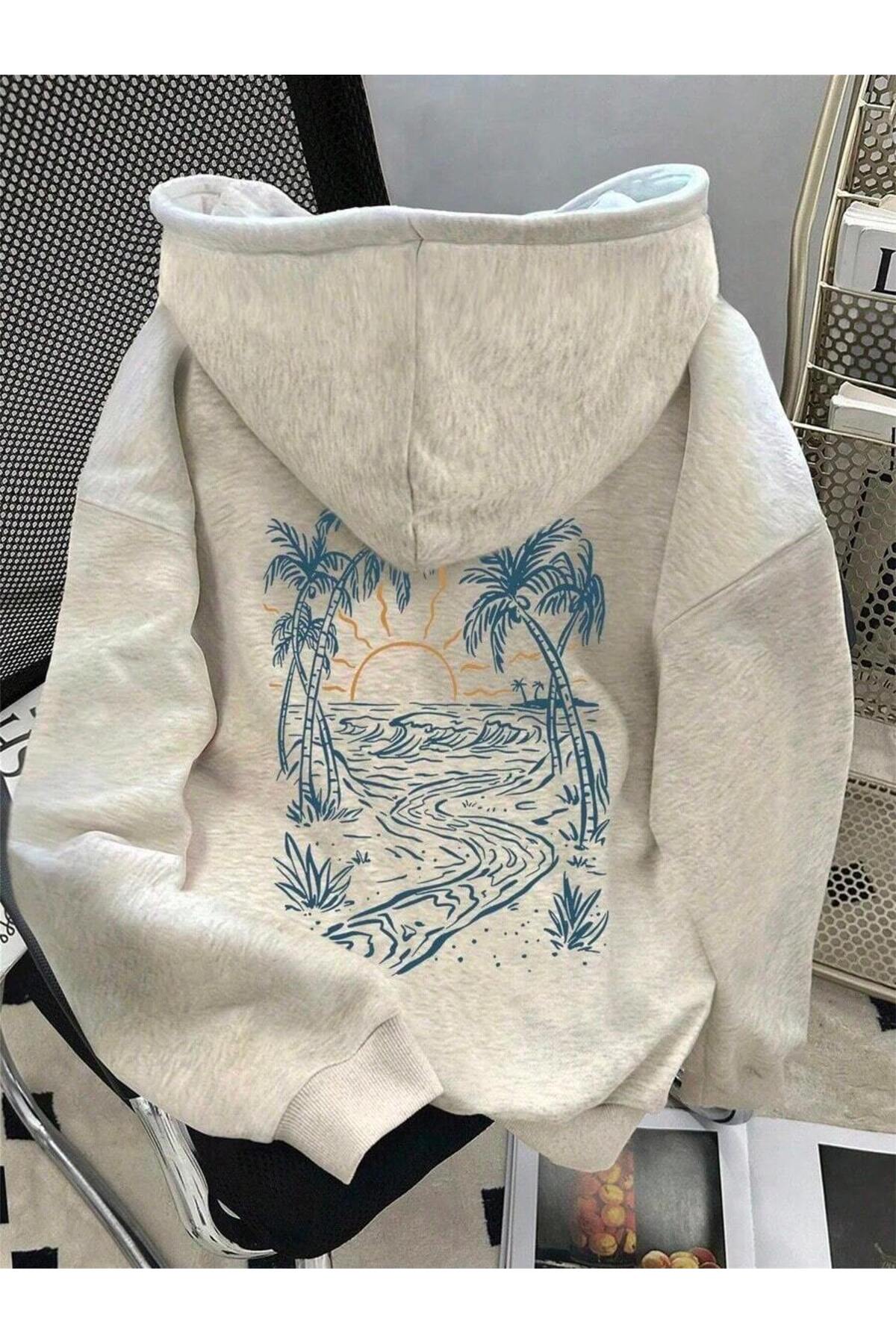 PENTHİLUS Unisex Japanese Dragon Printed Thermal Hooded Sweatshirt – Streetwear