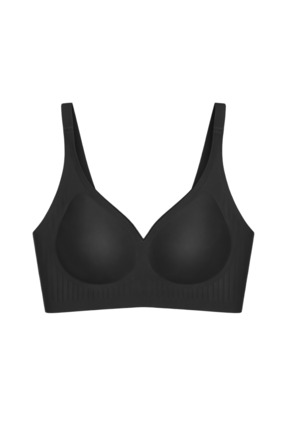 Cottonhill Seamless Bra - Slight | Siyah Lazer Kesim Dikişsiz Dilim Detaylı B...
