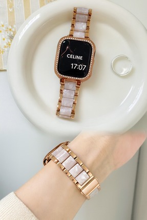 Alstrap Watch 11-10(46mm) 9-8-7 (45mm) 6 5 4 SE(44mm) Uyumlu Seramik Metal Şı...