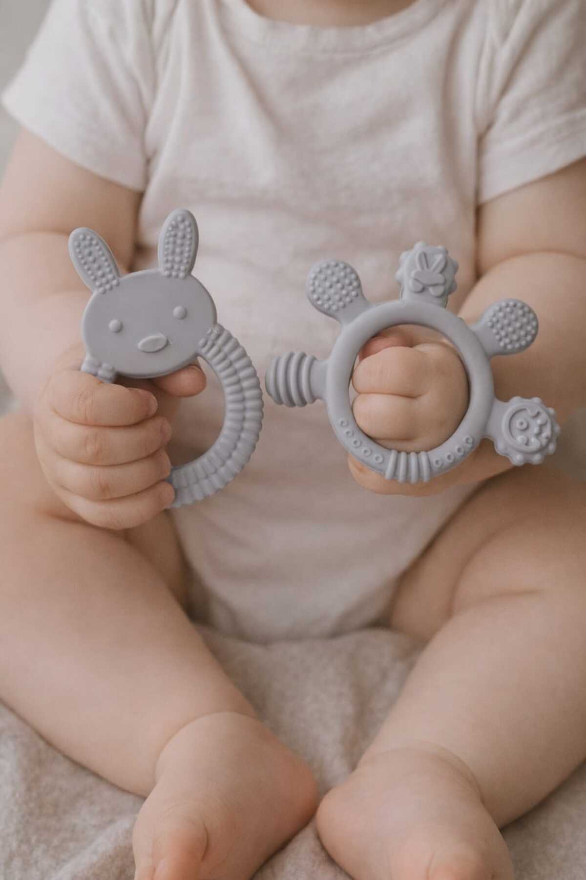 CKM silikon 2Li Bebek Diş Kaşıyıcı Tavşan Model Parmak Model Dişlik fotoğrafı 2 (önizleme)