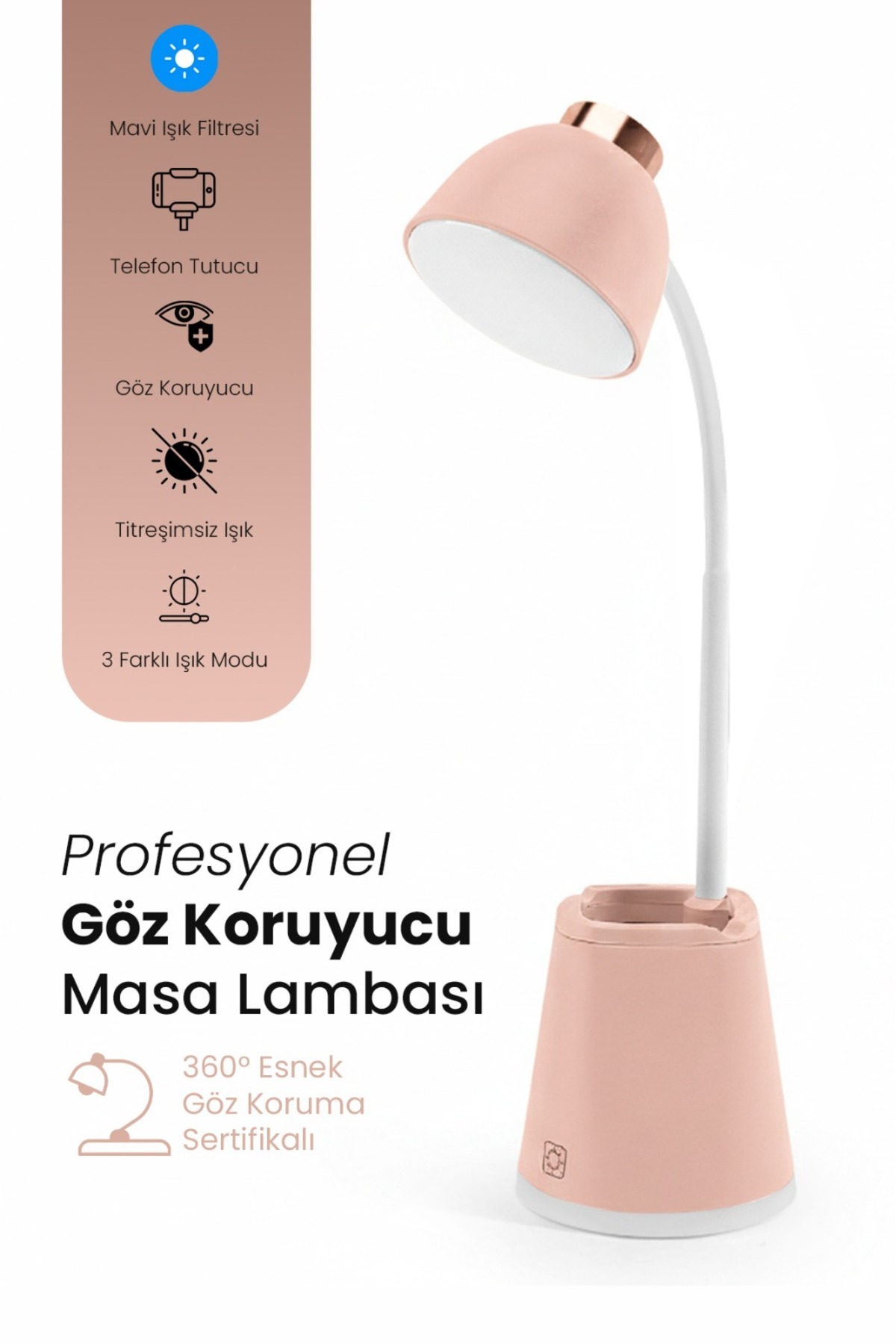 Kensa Göz Korumalı LED Masa Lambası – Mavi Işık Filtreli, 4 Işık