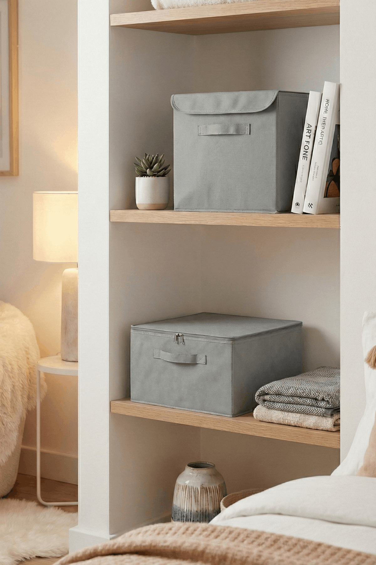 2-Pack Advantage Box with Lid and Supported Gray Hatch Storage Organizer Set
