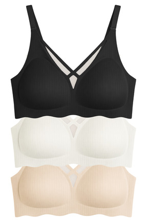 Cottonhill Seamless Bra - Liny | Lazer Kesim Dikişsiz Çizgi Desenli Dekolteli...