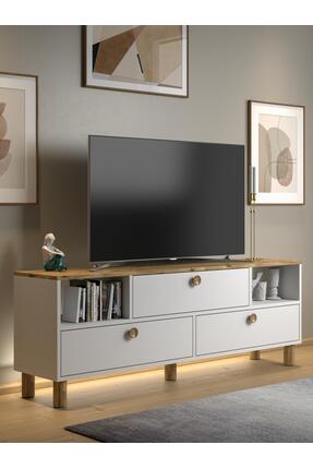 Wood'n Love Bohem Mia Ledli Tv Ünitesi - Konsol 3 Kapak 2 Bölme 160 Cm Dolapl...