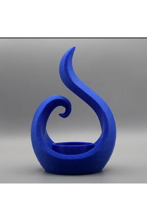 California ST Modern Spiral Mumluk - Dekoratif Geometrik Tealight Şamdan - Mavi