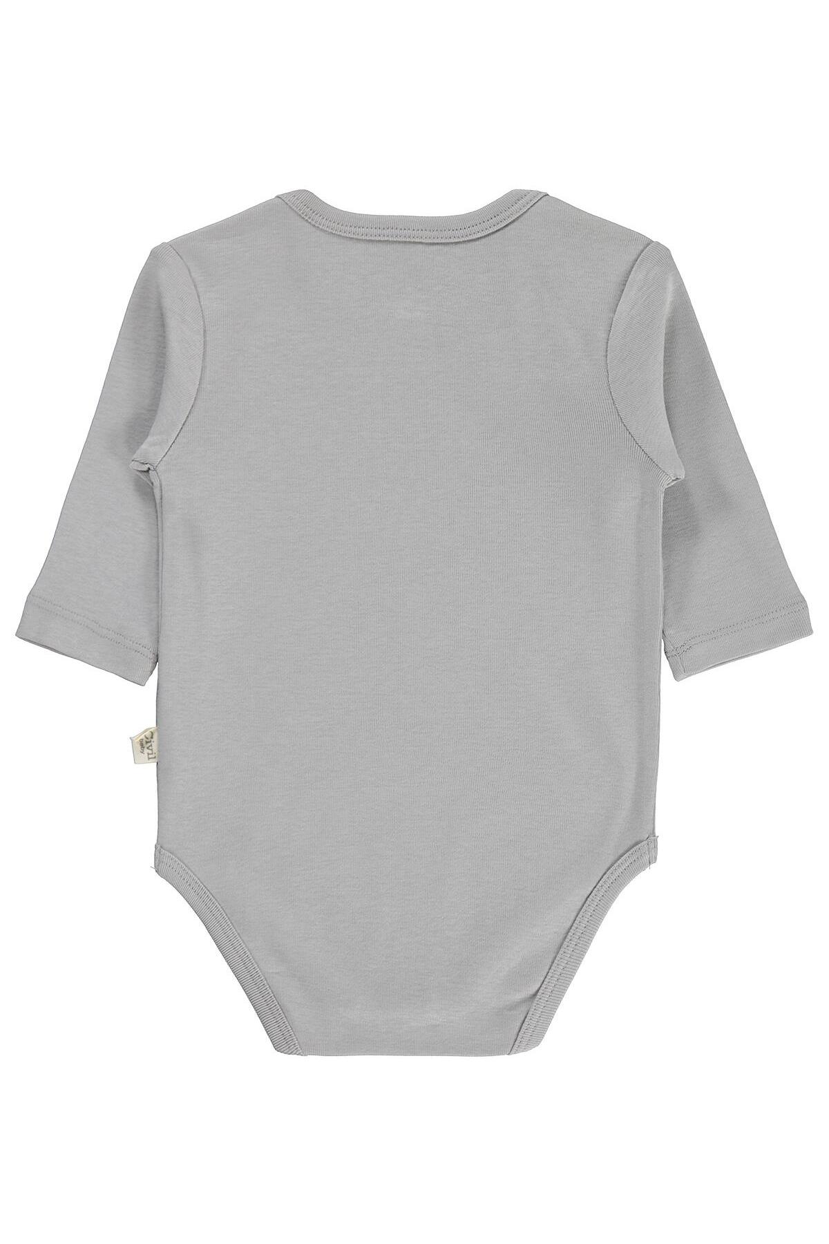 Civil Baby Basıc 3 Lü 0-36 Ay Çıtçıtlı Badi - Gri fotoğrafı 7 (önizleme)