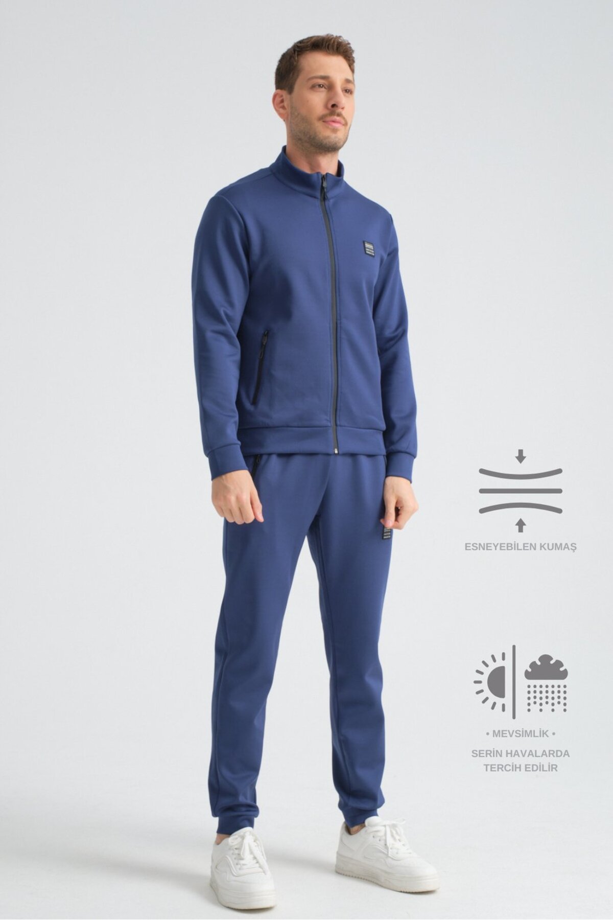 İndigo Scuba Mevsimlik Regular Fit Erkek Eşofman Takım — خاکی SH50009