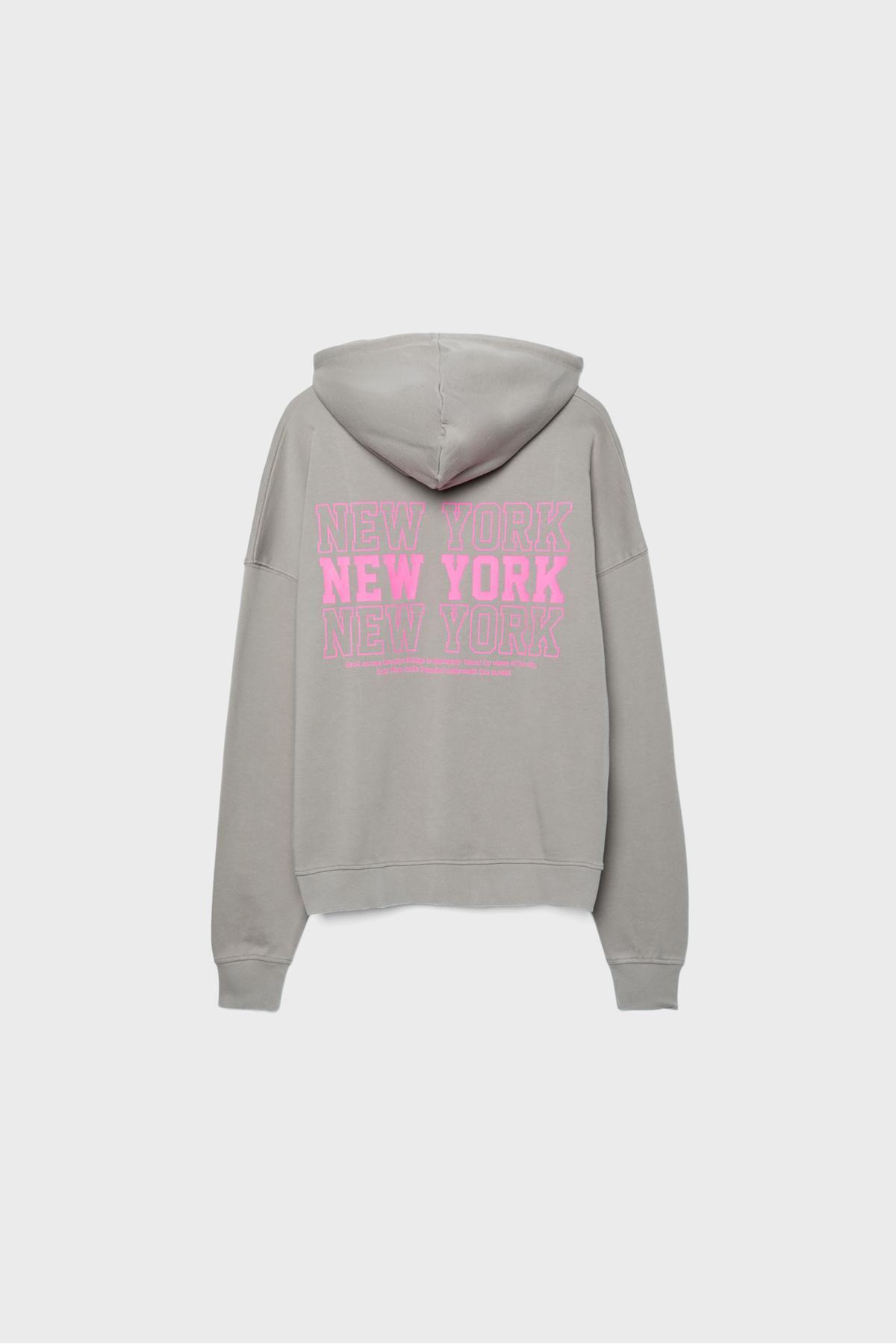 Stradivarius  Pozisyonel yıkanmış efektli kapüşonlu sweatshirt - Görsel 7