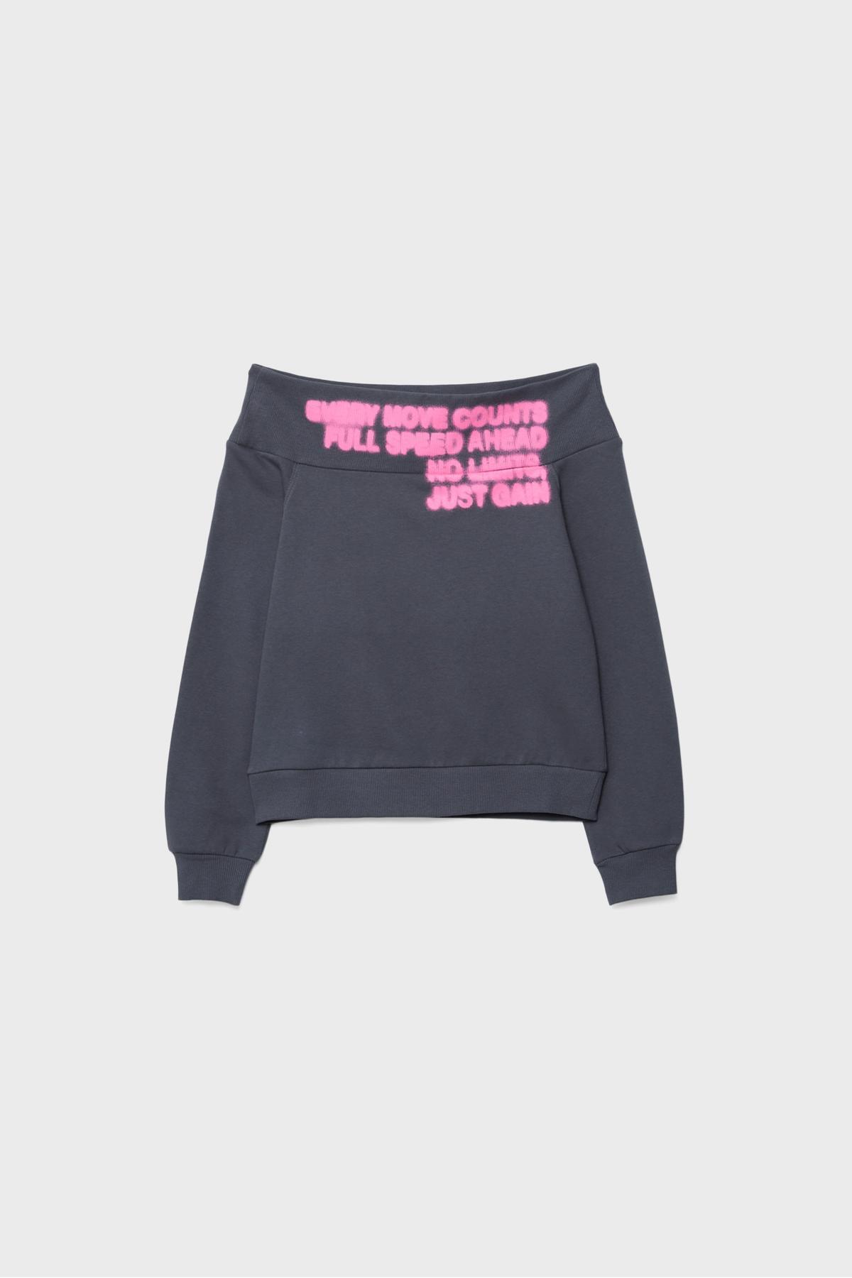 Stradivarius  Kayık yaka oversize sweatshirt - Görsel 2