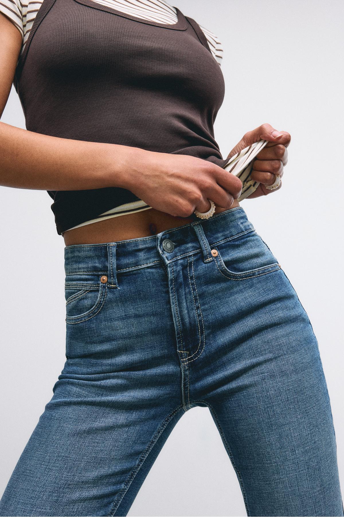 Stradivarius  D74 çan paça yırtmaçlı jean - Görsel 4