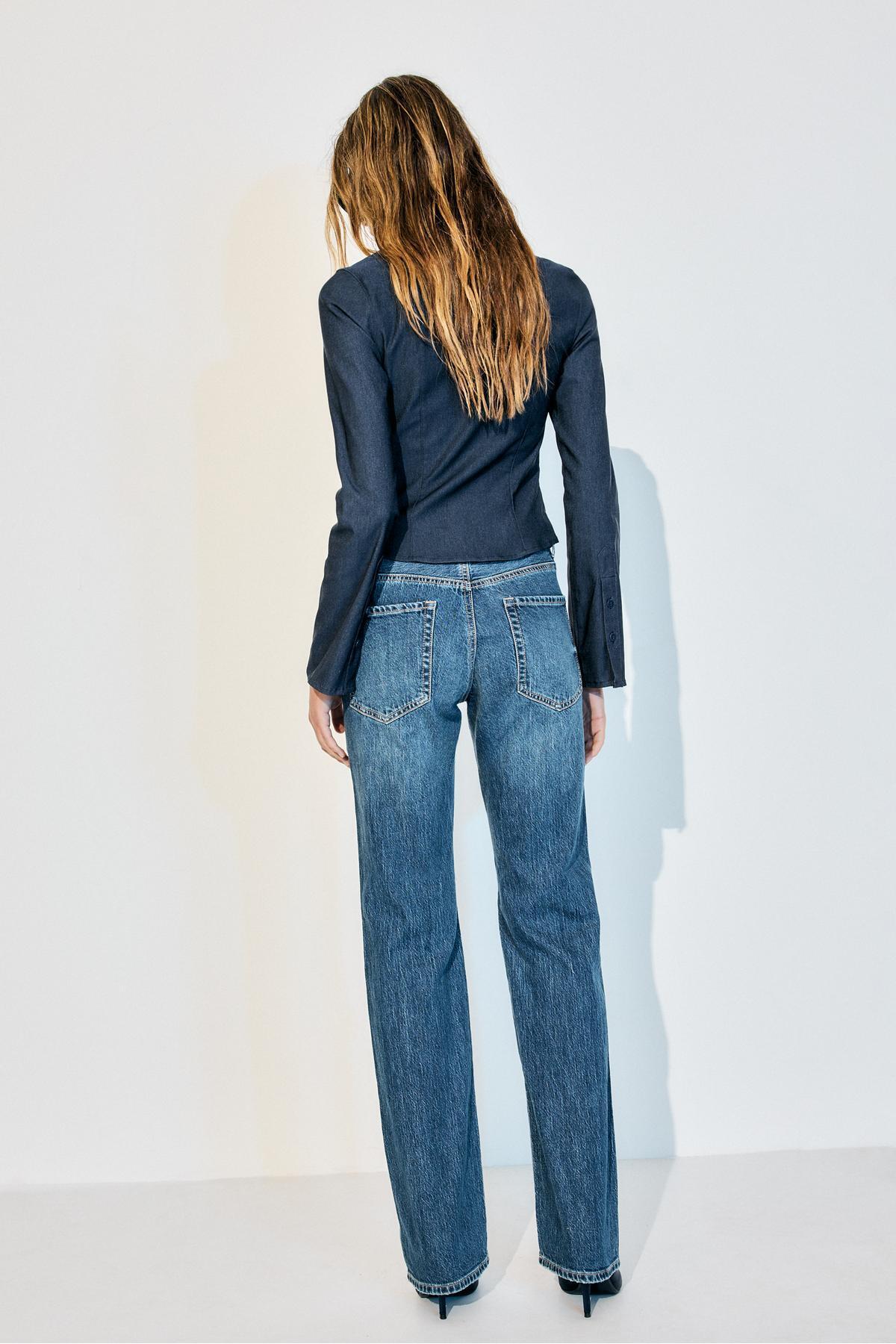 Stradivarius  D98 Straight fit Kot Pantolon - Görsel 5