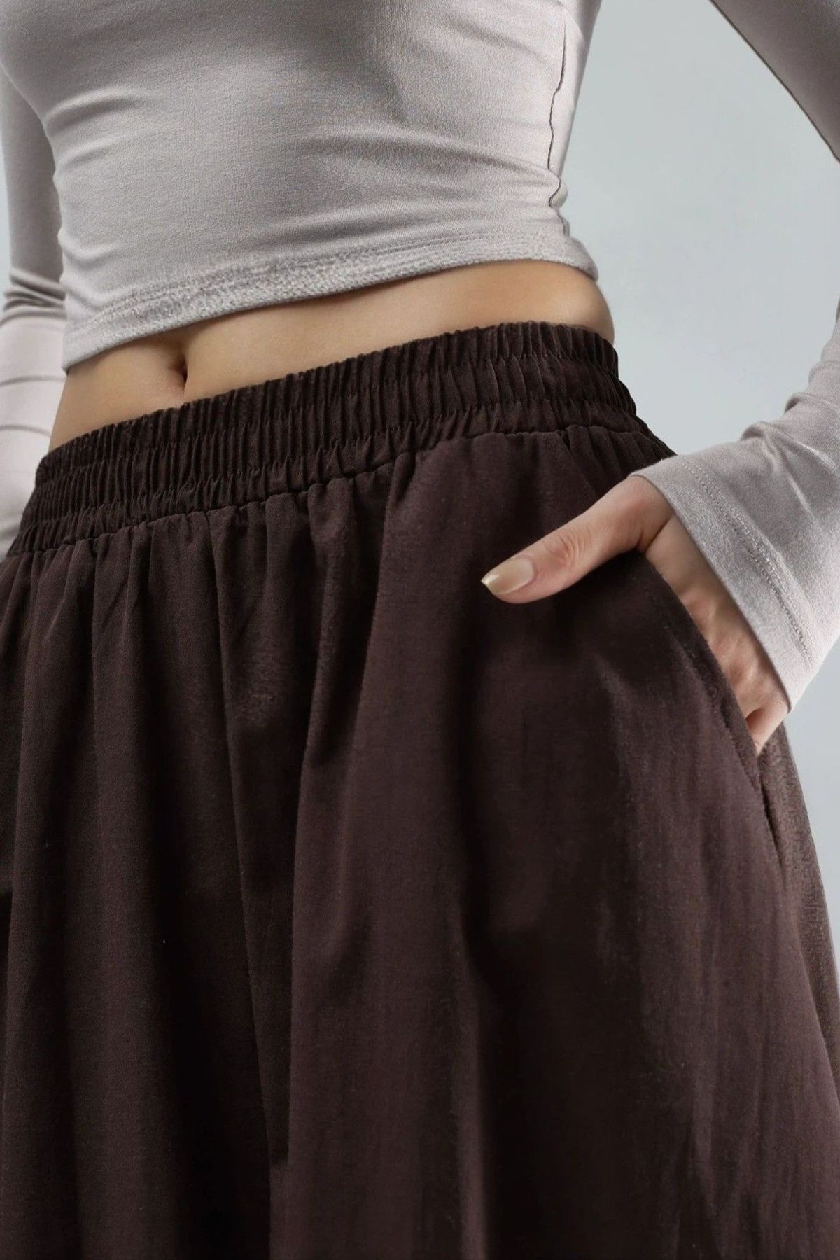 Hiccup  BUSEM Yüksek Bel A Kesim Maxi Etek - Görsel 6