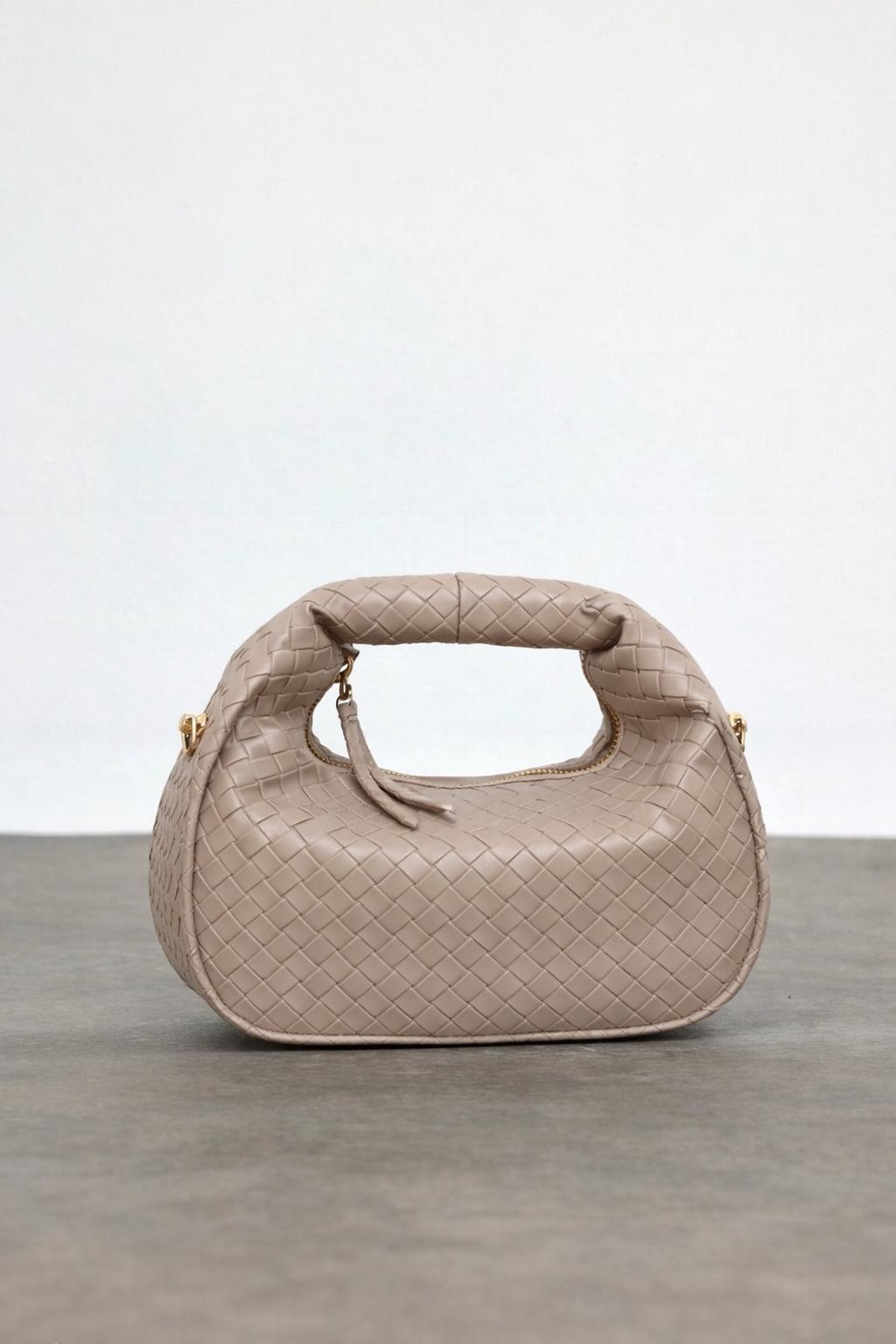 Women's Mini Clutch Braided Handbag Mink